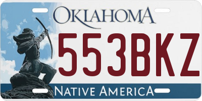 OK license plate 553BKZ