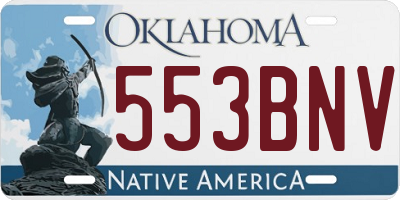 OK license plate 553BNV