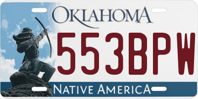 OK license plate 553BPW