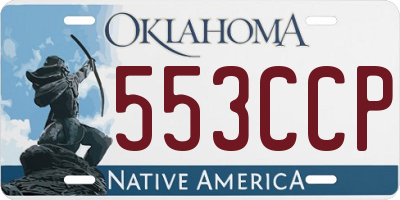 OK license plate 553CCP