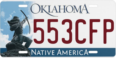 OK license plate 553CFP
