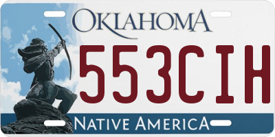 OK license plate 553CIH