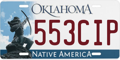 OK license plate 553CIP