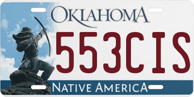 OK license plate 553CIS