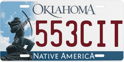 OK license plate 553CIT