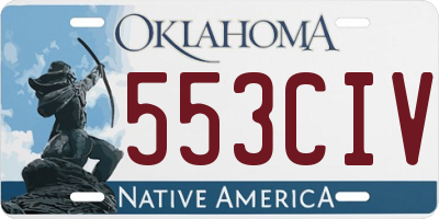 OK license plate 553CIV