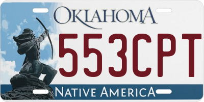 OK license plate 553CPT