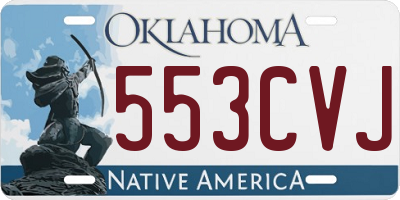 OK license plate 553CVJ