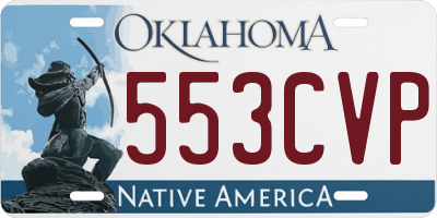 OK license plate 553CVP