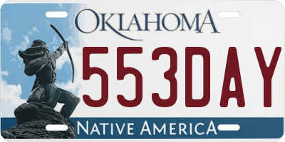 OK license plate 553DAY