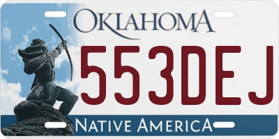 OK license plate 553DEJ
