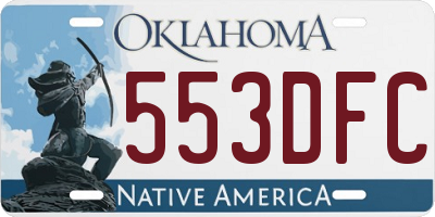 OK license plate 553DFC