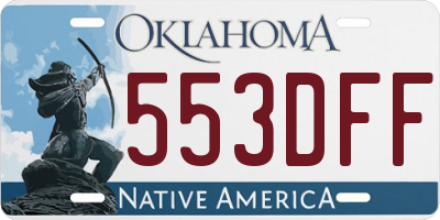 OK license plate 553DFF