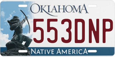 OK license plate 553DNP
