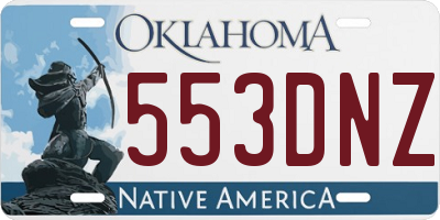 OK license plate 553DNZ