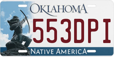 OK license plate 553DPI