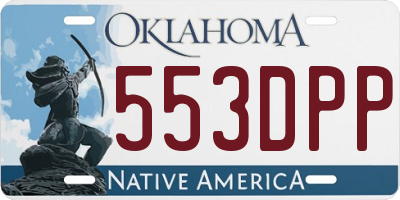 OK license plate 553DPP