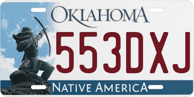 OK license plate 553DXJ