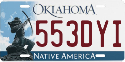 OK license plate 553DYI