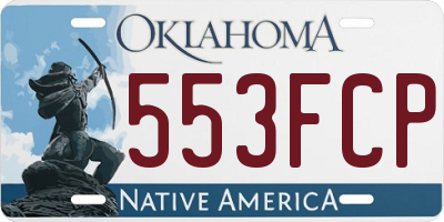 OK license plate 553FCP