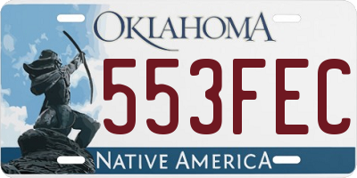 OK license plate 553FEC