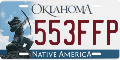 OK license plate 553FFP
