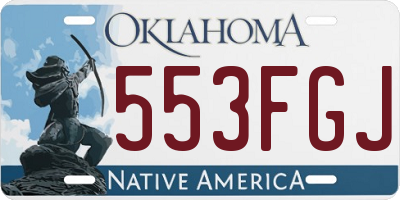 OK license plate 553FGJ
