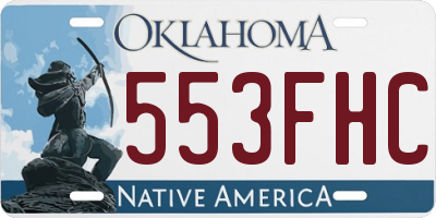 OK license plate 553FHC
