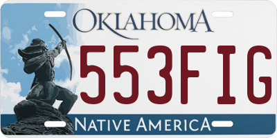 OK license plate 553FIG