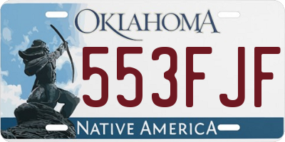 OK license plate 553FJF