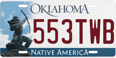 OK license plate 553TWB