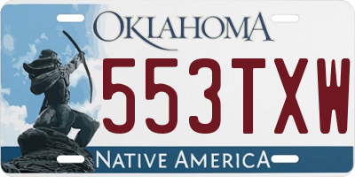 OK license plate 553TXW