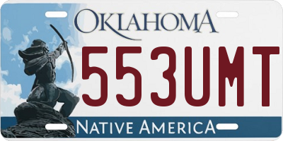 OK license plate 553UMT