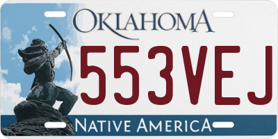 OK license plate 553VEJ