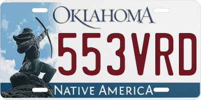 OK license plate 553VRD