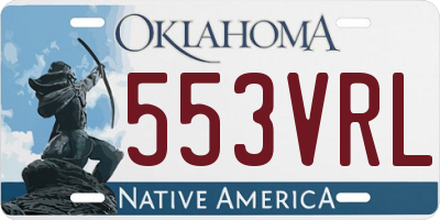 OK license plate 553VRL