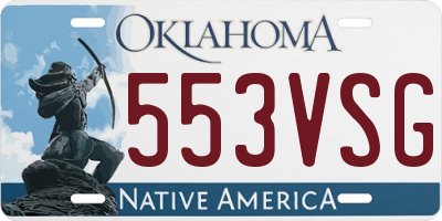 OK license plate 553VSG