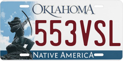 OK license plate 553VSL