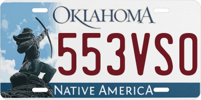 OK license plate 553VSO