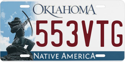 OK license plate 553VTG