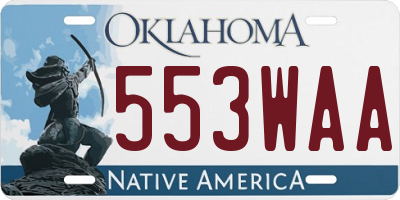 OK license plate 553WAA