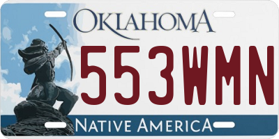 OK license plate 553WMN