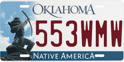 OK license plate 553WMW