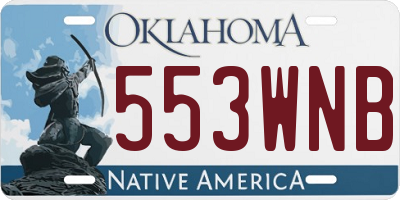 OK license plate 553WNB