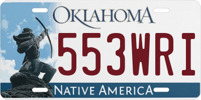 OK license plate 553WRI