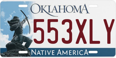OK license plate 553XLY