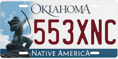 OK license plate 553XNC