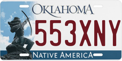OK license plate 553XNY