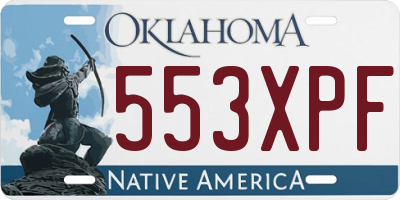 OK license plate 553XPF