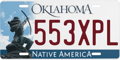 OK license plate 553XPL